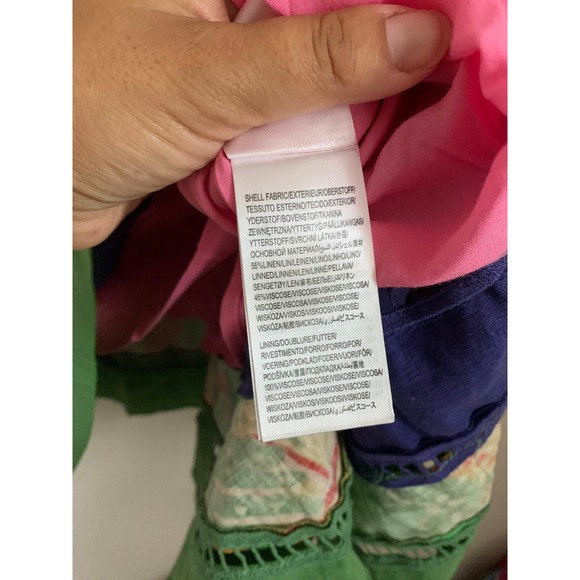 FARM Rio Patchwork Rainbow Mixed Tiered Midi Skirt Tropical Print size S NWT - Picture 6 of 10